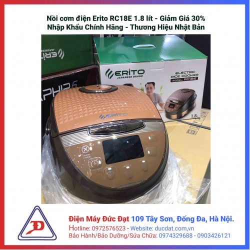 Nồi Cơm Điện Erito 1.8 Lít Nhập Khẩu Giảm Giá Sốc 30% Nồi Cơm Điện Erito 1.8 Lít Nhập Khẩu Giảm Giá Sốc 30%